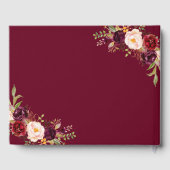 Burgundy Marsala Red Autumn Floral Wedding Gastenboek (Achterkant)