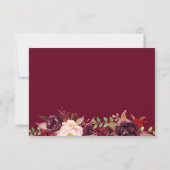 Burgundy Marsala Red Floral Meal Choice Weddenscha RSVP Kaartje (Achterkant)