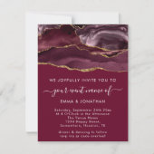 Burgundy Marsala Red Gold Border Glitter Marble (Voorkant)
