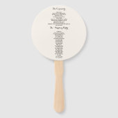 Burgundy Marsala Romantic Floral Wedding Programme Handwaaier (Achterkant)