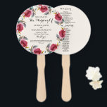 Burgundy Marsala Romantic Floral Wedding Programme Handwaaier<br><div class="desc">Een boho floral design is voorzien van een romantische waterverf marsala rozen bloemen met een modern calligrafielettertype. Neem contact met me op als je een speciaal verzoek hebt.</div>