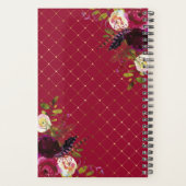 Burgundy Marsala Rustic Floral Chic Wedding Planner (Achterkant)