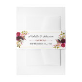 Burgundy Marsala Rustic Floral Uitnodigingen Wikkel (Voorkant Voorbeeld)