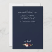 Burgundy Marsala Save the Date Change Navy Kaart (Achterkant)