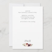 Burgundy Marsala Save the Date of Change White Kaart (Achterkant)