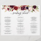 Burgundy Marsala Tri-Fold Program Seating Chart Flyer (Achterkant)