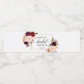 Burgundy Marsala Water Fles Label Waterfles Etiket (Enkel label)