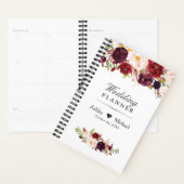 Burgundy Marsala Waterverf Rood huwelijk Planner (Display)