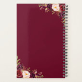 Burgundy Marsala Waterverf Rood huwelijk Planner (Achterkant)
