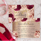 Burgundy Marsala Wedding Roos Gold Rozen Roze Kaart
