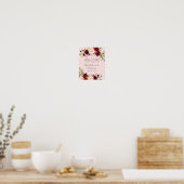 Burgundy Marsala Welkomstteken Poster Roze (Keuken)