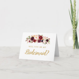 Burgundy Marsala Wil je mijn bruidsmeisje zijn kaa