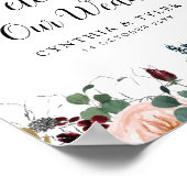 burgundy & marvy floral welkomstbord poster (Hoek)