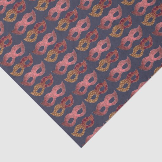 Burgundy Masquerade maskeert Patroon aangepaste te Tissuepapier (Detail)