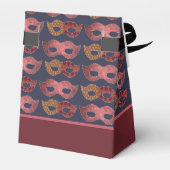 Burgundy Masquerade maskers Pattern Bedankdoosjes (Achterkant)