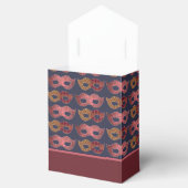 Burgundy Masquerade maskers Pattern Bedankdoosjes (Geopend)