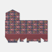 Burgundy Masquerade maskers Pattern Bedankdoosjes (Uitgevouwen)