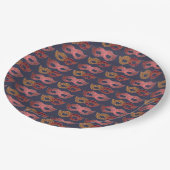 Burgundy Masquerade Masks Pattern Papieren Bordje (Gekanteld)