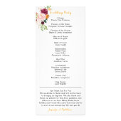 Burgundy Mauve Pink Saffron Wedding Programme Reclamekaart (Achterkant)