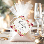 Burgundy Merlot Floral Wedding Bedankt Bedankjes Labels