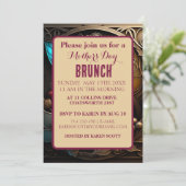 Burgundy Metal Art met Moederdag parels Kaart (Staand voorkant)