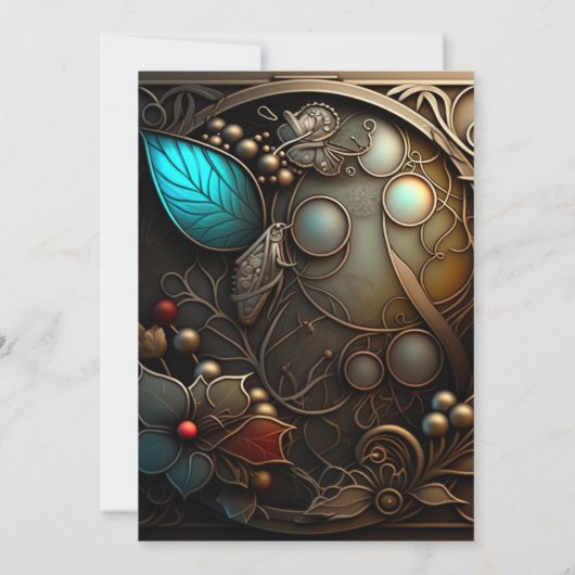 Burgundy Metal Art met Moederdag parels Kaart (Achterkant)