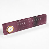 Burgundy Metallic Corporate Custom Professional Naambordje