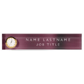 Burgundy Metallic Corporate Custom Professional Naambordje (Voorkant)