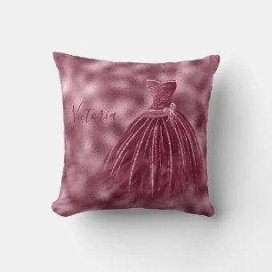 Burgundy Metallic Elegante Avondjurk Naam  Kussen