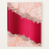 Burgundy Metallic Roos Gold Glitter Monogram Planner (Achterkant)