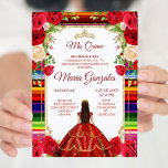 Burgundy Mexican Mis Quince Invitation Kaart<br><div class="desc">Burgundy Mexican Mis Quince Invitation Mis Quince Anos,  15e verjaardag</div>