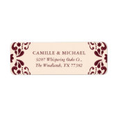 Burgundy Mexican Wedding Return Address Label (Voorkant)