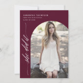 Burgundy Minimal dat ze de foto van de Afstuderen  Kaart (Voorkant)