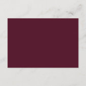 Burgundy Minimal Elegant Script Reception Wedding Informatiekaartje (Achterkant)