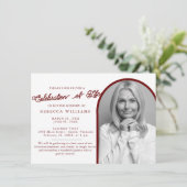 Burgundy Minimale viering van het leven Kaart (Staand voorkant)