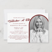 Burgundy Minimale viering van het leven Kaart (Voorkant)