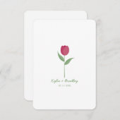 Burgundy Minimalist Tulip Kaart (Voorkant / Achterkant)