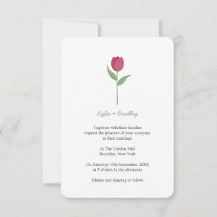 Burgundy Minimalist Tulip Kaart