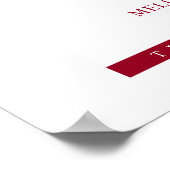 Burgundy Minimalist Unplugged Wedding Sign Poster (Hoek)