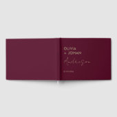 Burgundy Minimalist Weddenschap Gastenboek (Volledig)