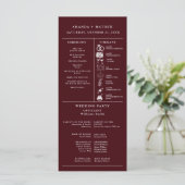 Burgundy Minimalist Wedding Infographic Program (Staand voorkant)