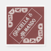 Burgundy Minimalist Wedding Napkins Servet (Voorkant)