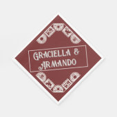 Burgundy Minimalist Wedding Napkins Servet (Hoek)