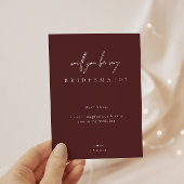 Burgundy minimalist wil je mijn Bridesmaid Invi zi Kaart