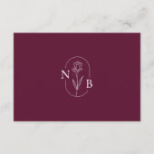 Burgundy Minimalistische Boho Trouwtijdlijn Informatiekaartje (Achterkant)