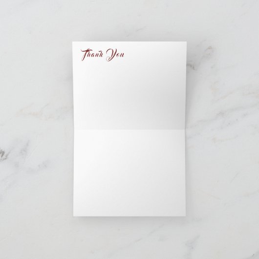 Burgundy Mist Monogrammed Hartelijk dank Bedankkaart (Binnen)