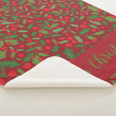 Burgundy Mistletoe Merry Kerstfeestay Sherpa Sherpa Deken (3/4)