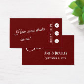 Burgundy Modern 3-Punch Drink Ticket Kaarten Visitekaartje (Bureau)