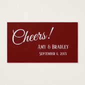 Burgundy Modern 3-Punch Drink Ticket Kaarten Visitekaartje (Achterkant)