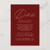 Burgundy Modern Elegance Wedding Details Informatiekaartje (Voorkant)